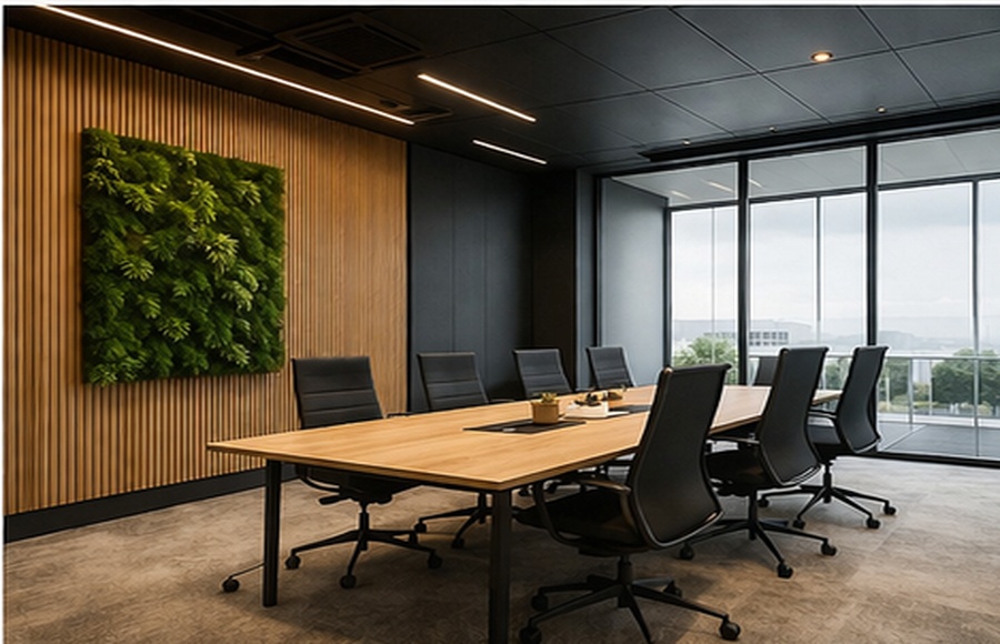 Moderner Büro- und Gewerberaum mit Akustiklösungen