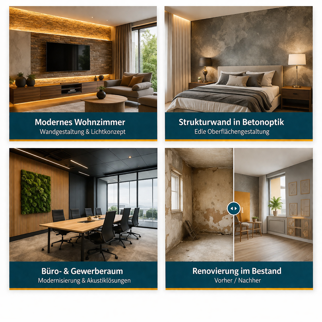 Referenzen moderner Raum- und Wandgestaltung